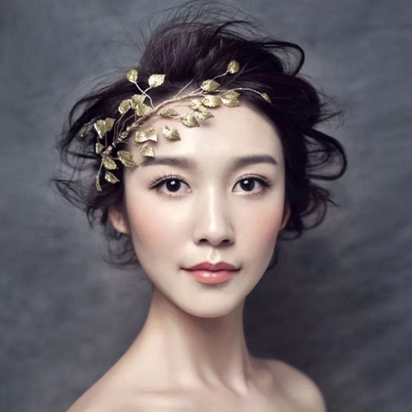 Accessories - Bridal Gold Leaf Vine Headband Headpiece
